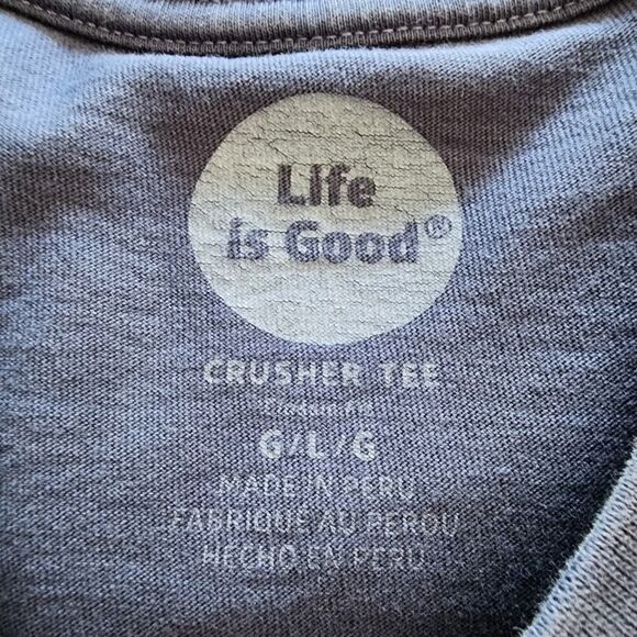 Life is Good Crusher Tee What's Wrong With This Pitcher Blue shirt mens size L - Picture 4 of 5
